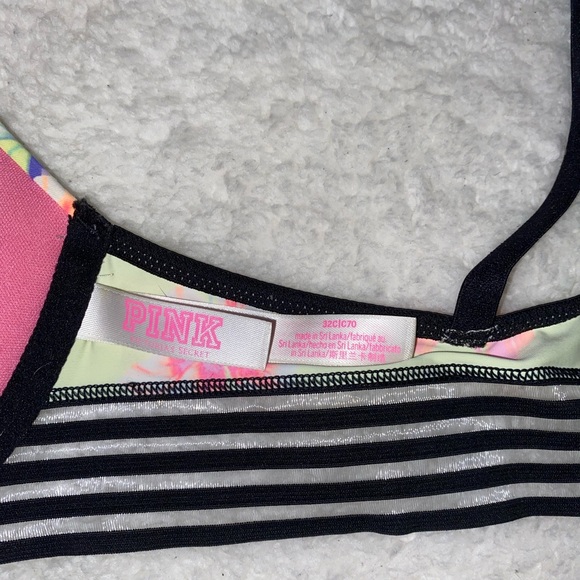 Pink Strappy Back Push Up Bra and BoyShort Set - Picture 3 of 5